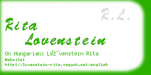 rita lovenstein business card